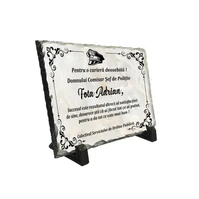 Pentru o cariera deosebita, piatra ardezie personalizata, cu mesaj model, pap005